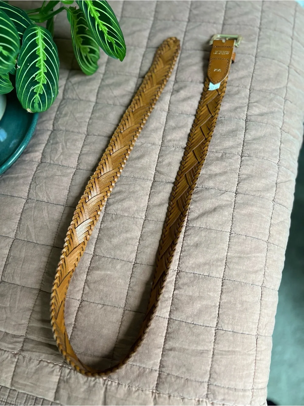 J. CREW- Women’s Woven Brown Leather Braided Belt - Saddle XS/S - Picture 7 of 8